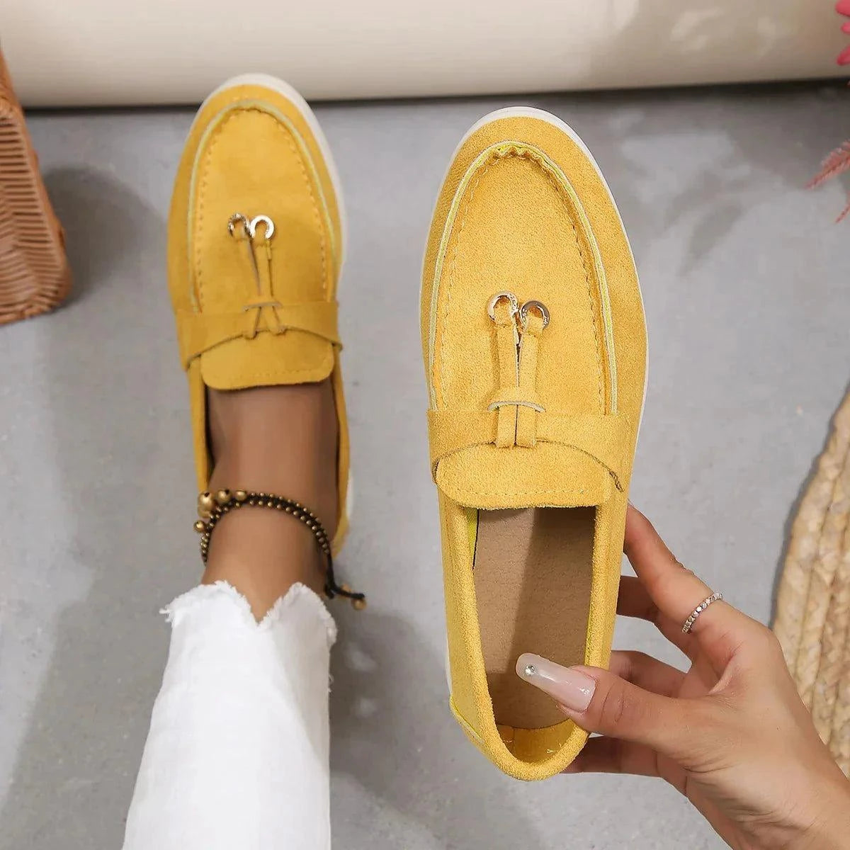 Shop All I Want Yellow / 42 SHOP ALL I WANT Cozy Slip-On Leather Loafers