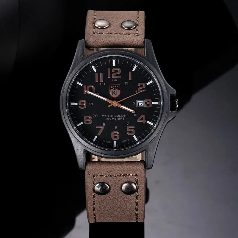 Casual Leather Strap Quartz Wristwatch | Fashion Men’s Simple Sport Clock ⌚