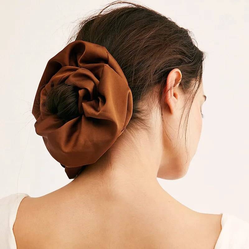 Shop All I Want Dark Brown / One Size SHOP ALL I WANT Oversized Satin Scrunchies 🎀💁