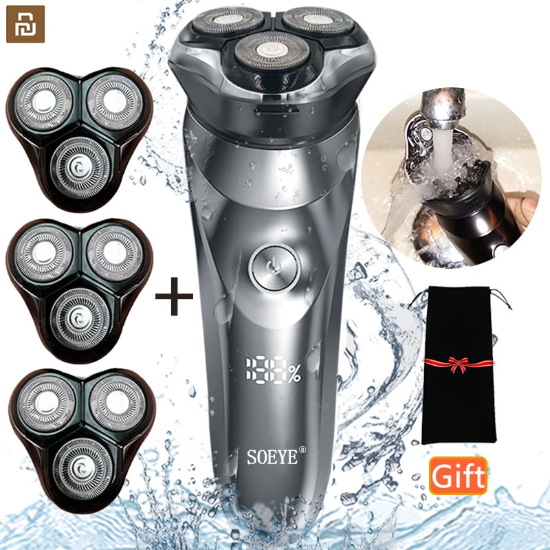 Men's Smart Electric Shaver – Waterproof Beard Trimmer for Wet & Dry Use 💧✨