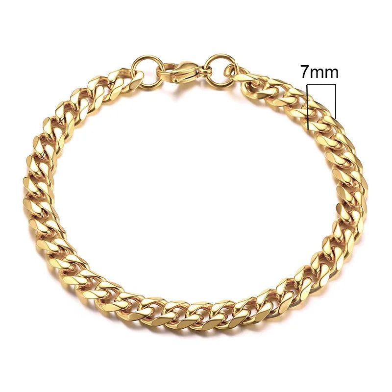 Shop All I Want 7mm Gold / 18cm SHOP ALL I WANT Men's Chunky Miami Curb Bracelet 🌟🔗