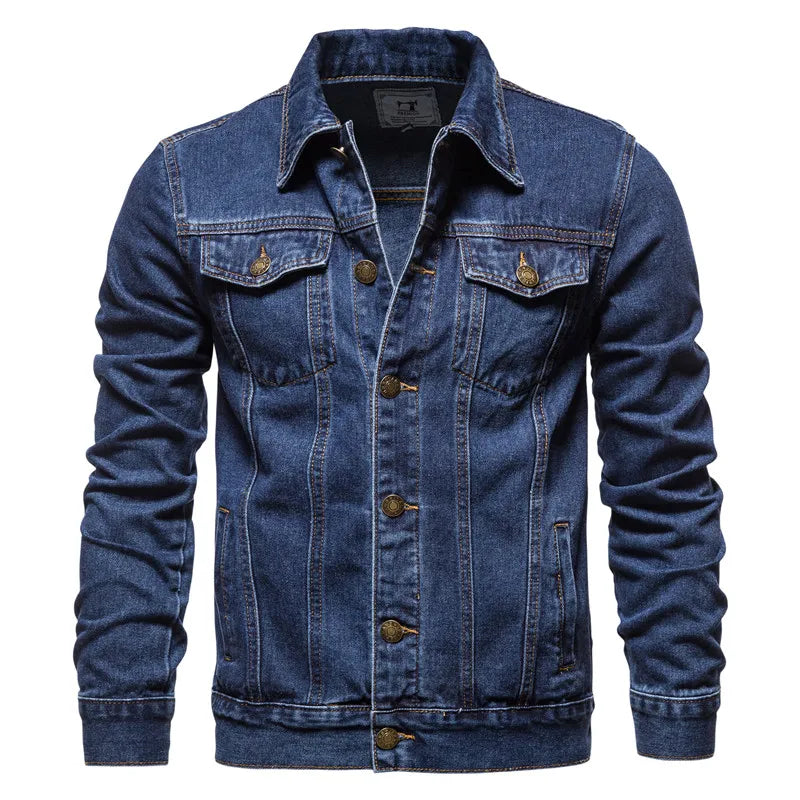 Men's Denim Jacket | Fashion Motorcycle Oversized Outerwear Coat 🧥