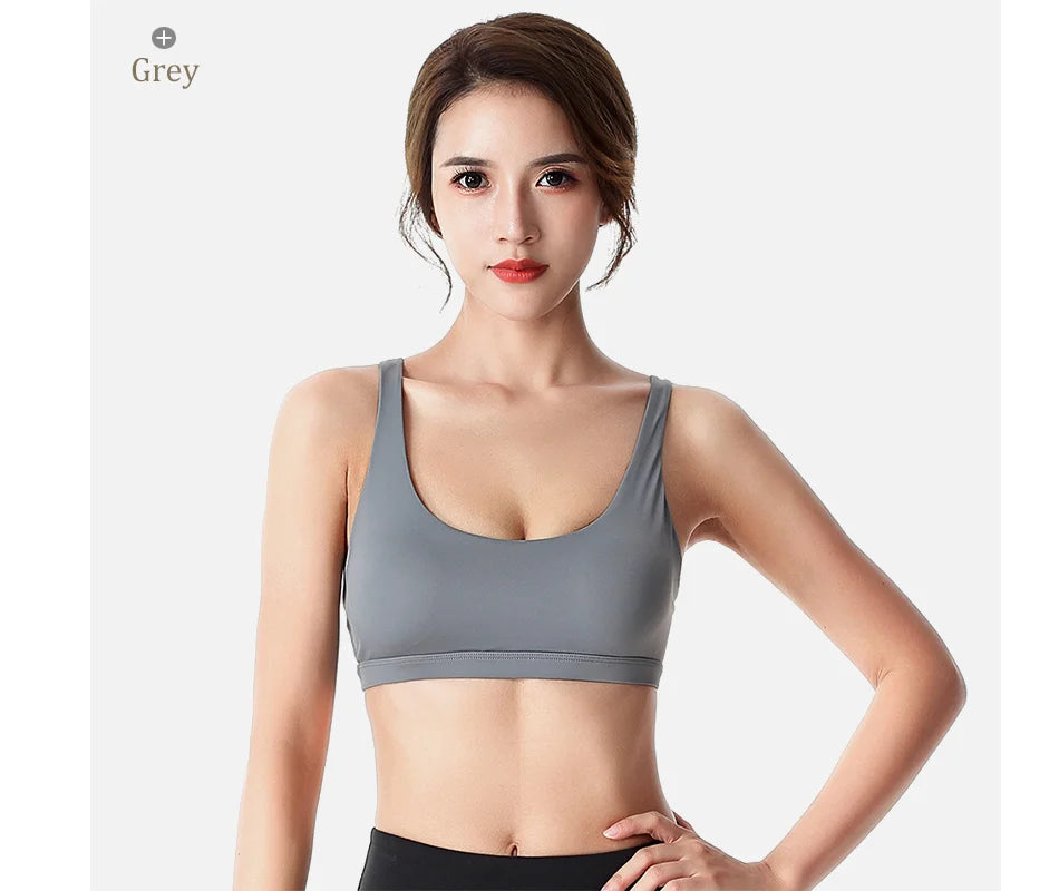 Push Up Sports Bra – Wirefree Padded Crisscross Crop Top for Gym & Yoga 💪✨