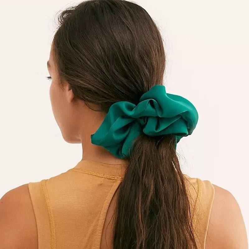 Shop All I Want Black Green / One Size SHOP ALL I WANT Oversized Satin Scrunchies 🎀💁