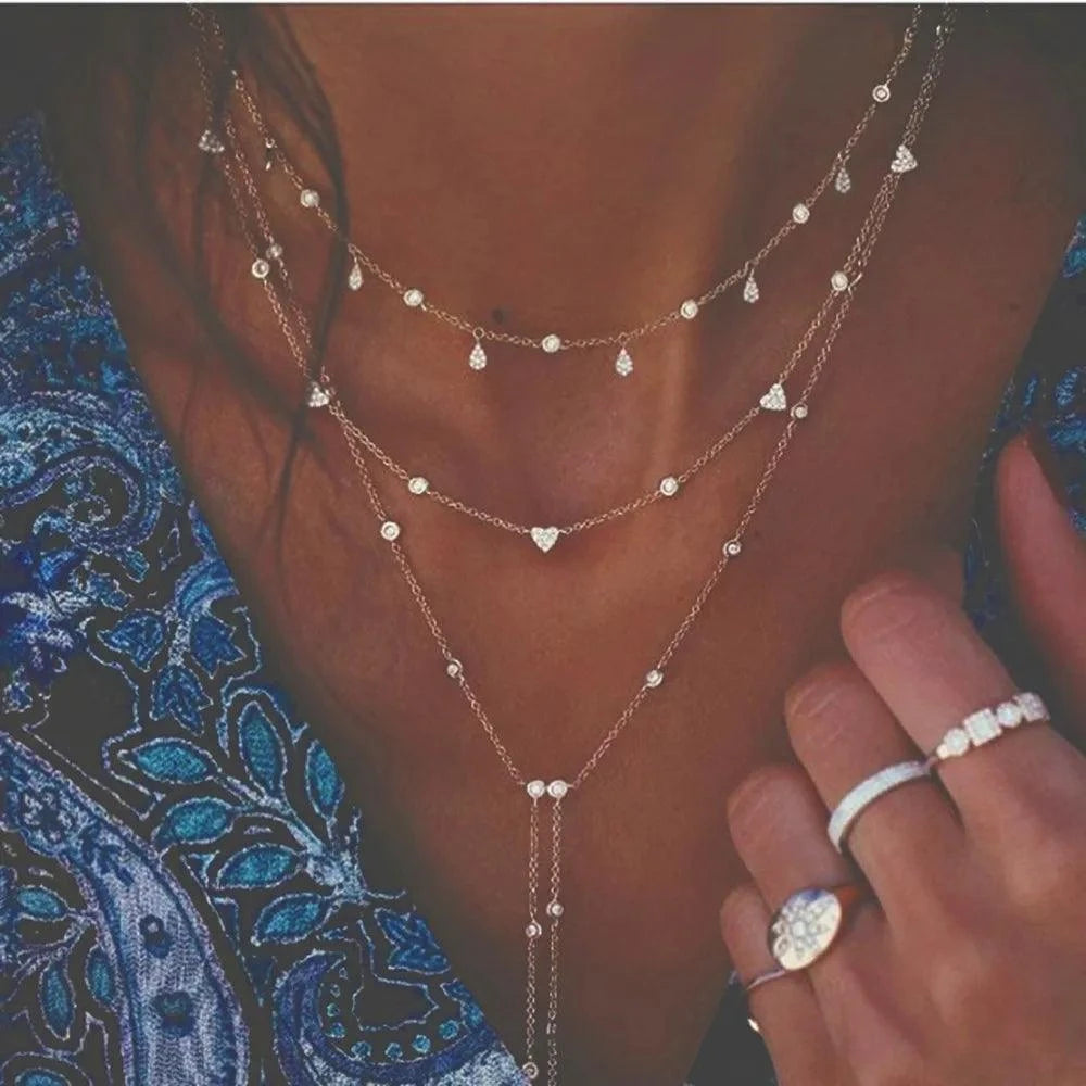 Shop All I Want NE-0458-1 SHOP ALL I WANT Vintage Crystal Star Moon Necklace 🌟🌙