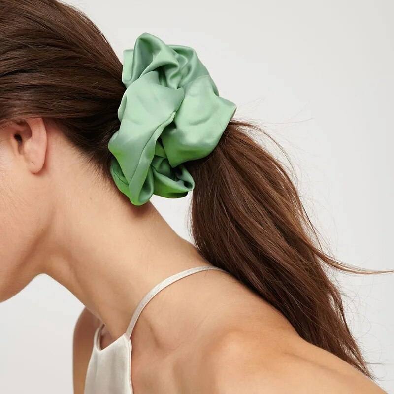 Shop All I Want Green / One Size SHOP ALL I WANT Oversized Satin Scrunchies 🎀💁