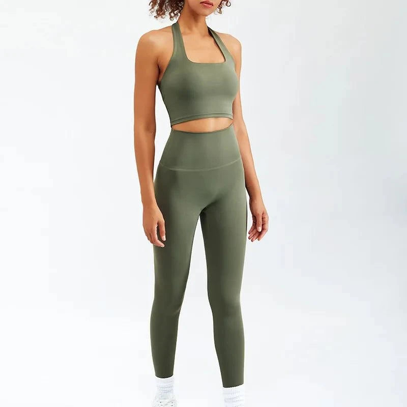 Shop All I Want 2PCS Army green / S SHOP ALL I WANT Newest Zipper Long Sleeve Yoga Set 🧘‍♀️💪 #Sportswear