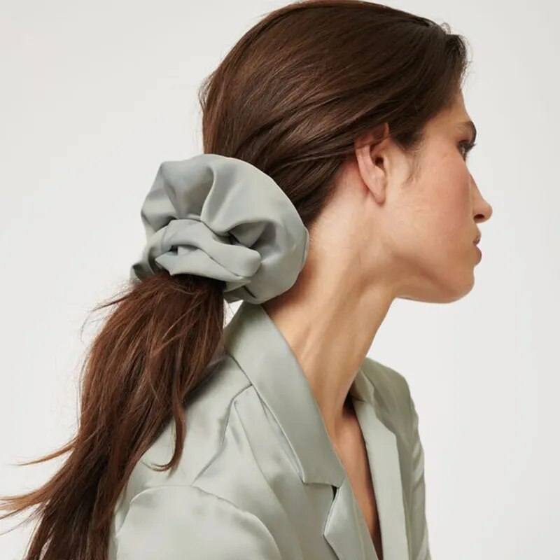 Shop All I Want Gray / One Size SHOP ALL I WANT Oversized Satin Scrunchies 🎀💁