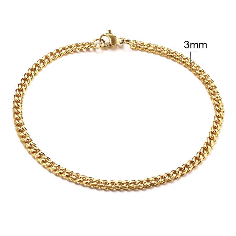 Shop All I Want 3mm Gold / 18cm SHOP ALL I WANT Men's Chunky Miami Curb Bracelet 🌟🔗