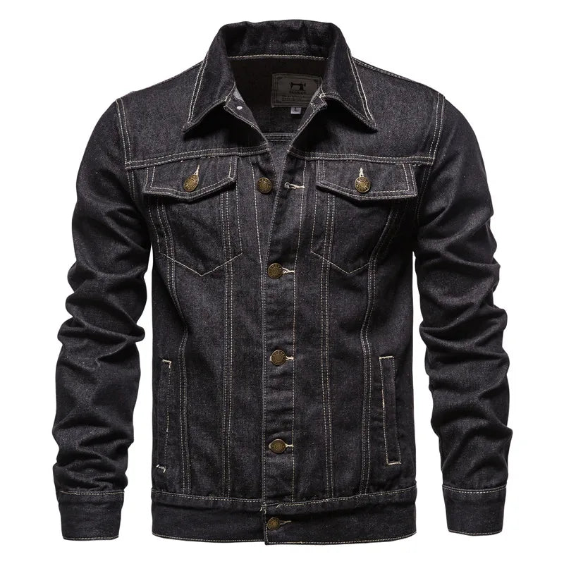 Men's Denim Jacket | Fashion Motorcycle Oversized Outerwear Coat 🧥