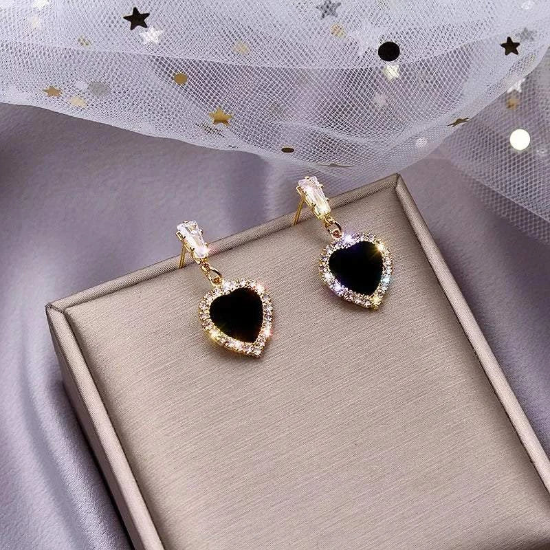 Shop All I Want SHOP ALL I WANT Hot Korean Black Rhinestone Earrings ⚫💎 #FashionVersatility