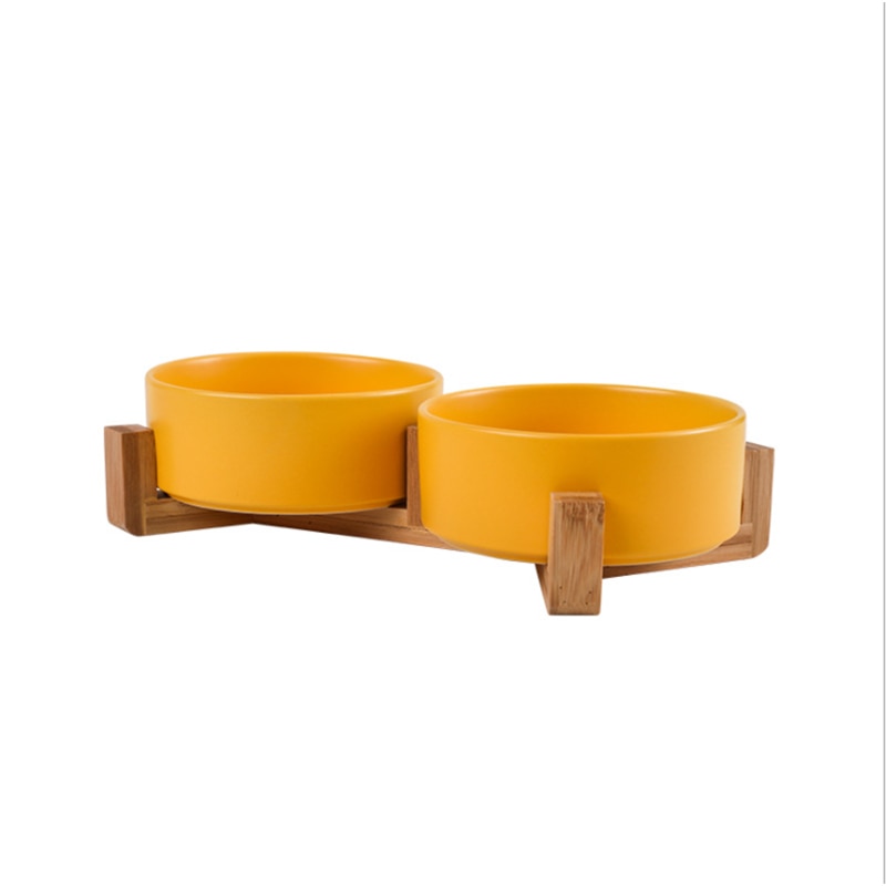 Shop All I Want 2YELLOW SHOP ALL I WANT Ceramic Pet Bowls and Stands