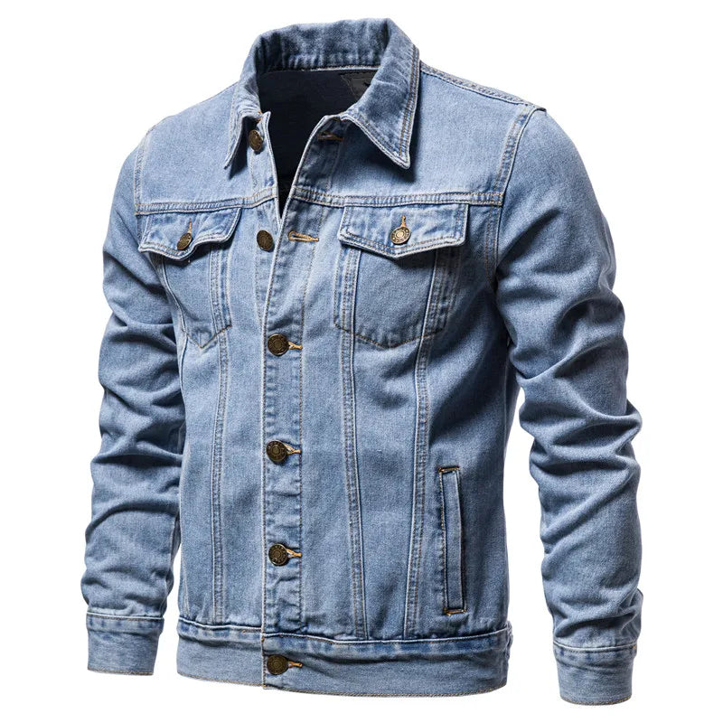 Men's Denim Jacket | Fashion Motorcycle Oversized Outerwear Coat 🧥