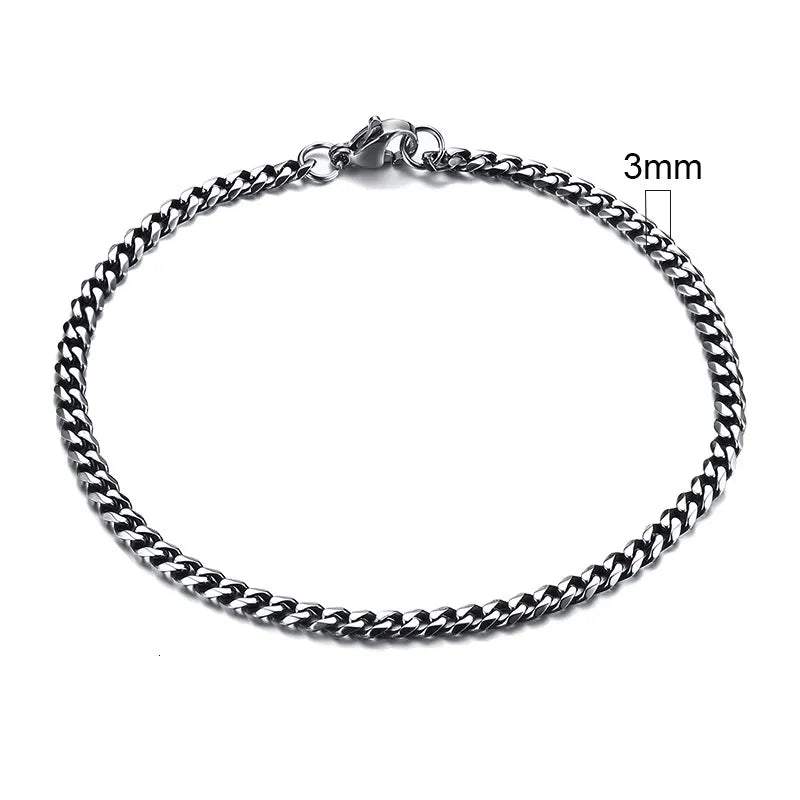 Shop All I Want 3mm Vintage Silver / 18cm SHOP ALL I WANT Men's Chunky Miami Curb Bracelet 🌟🔗