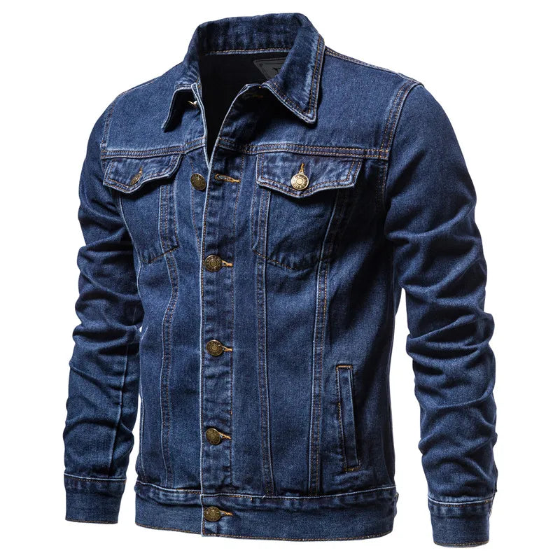 Men's Denim Jacket | Fashion Motorcycle Oversized Outerwear Coat 🧥