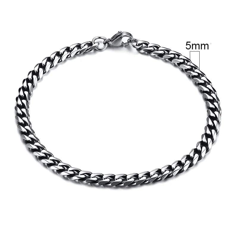 Shop All I Want 5mm Vintage Silver / 18cm SHOP ALL I WANT Men's Chunky Miami Curb Bracelet 🌟🔗