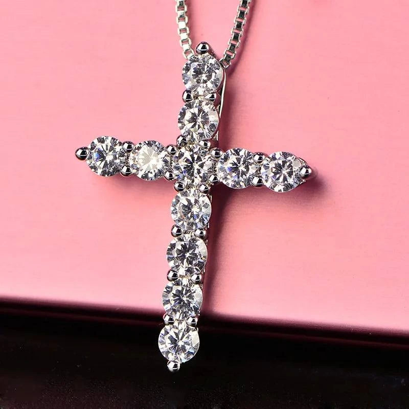 Shop All I Want Shop All I Want ✨ 16-24" Sterling Silver Necklace – Shiny Cross Pendant, Perfect Gift for Men & Women 🎁