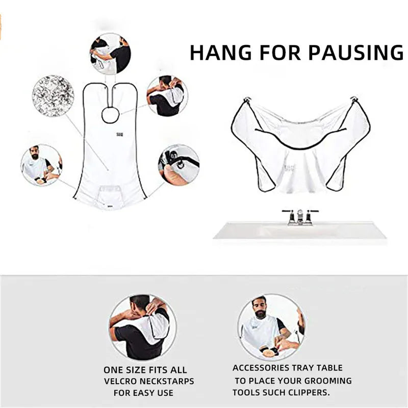 Shop All I Want SHOP ALL I WANT Beard Apron with Razor Holder for Men 🪒🧔