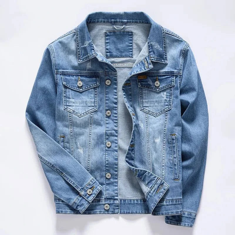 Shop All I Want Light blue / Asia L (50-60KG) SHOP ALL I WANT Classic Denim Jacket for Men 🧥👖