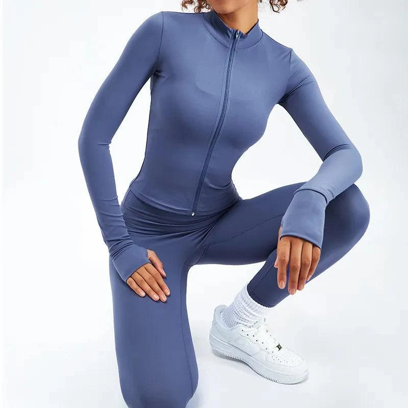 Shop All I Want SHOP ALL I WANT Newest Zipper Long Sleeve Yoga Set 🧘‍♀️💪 #Sportswear