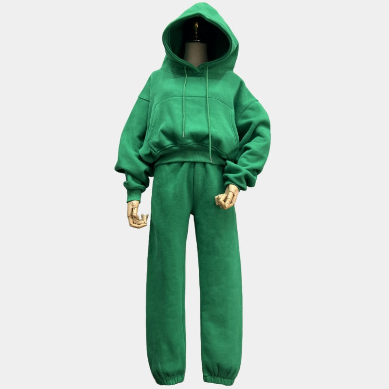 Shop All I Want Green suit / S SHOP ALL I WANT Hoodies Suit Casual Tracksuit