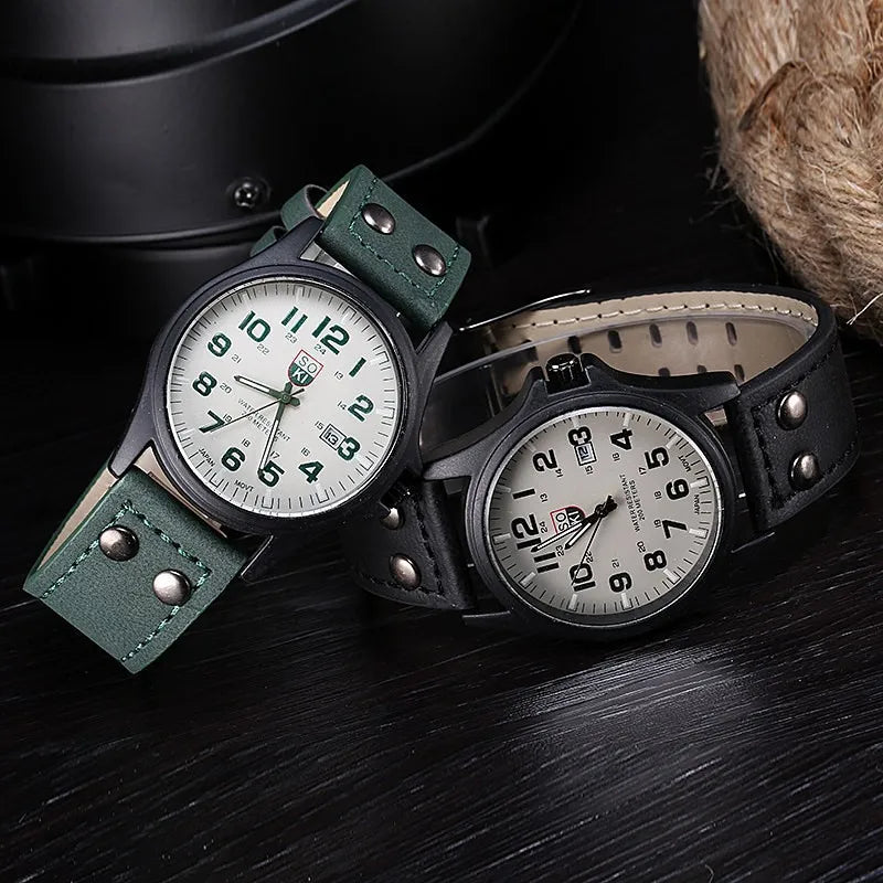 Casual Leather Strap Quartz Wristwatch | Fashion Men’s Simple Sport Clock ⌚