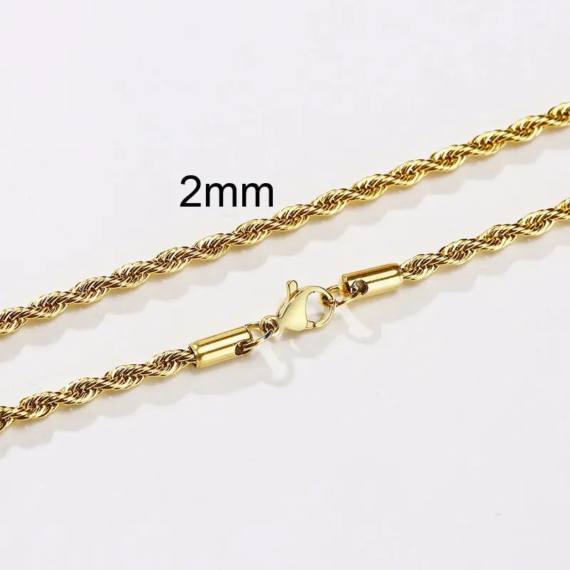 Shop All I Want 2mm NC-194G / 18 inch SHOP ALL I WANT Timeless Rope Chain Necklace