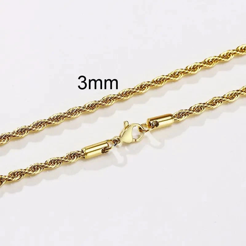 Shop All I Want 3mm NC-039-G / 18 inch SHOP ALL I WANT Timeless Rope Chain Necklace