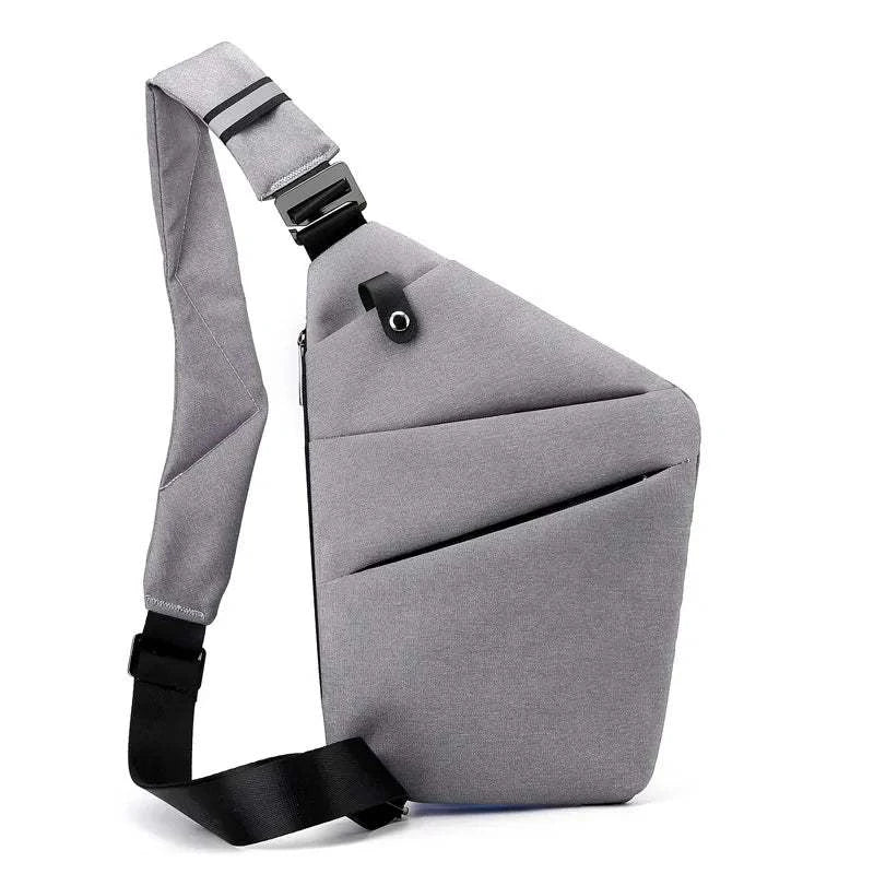 Shop All I Want Grey Left SHOP ALL I WANT Ultra-Thin Anti-Theft Chest Bag for Men 🎒🚶