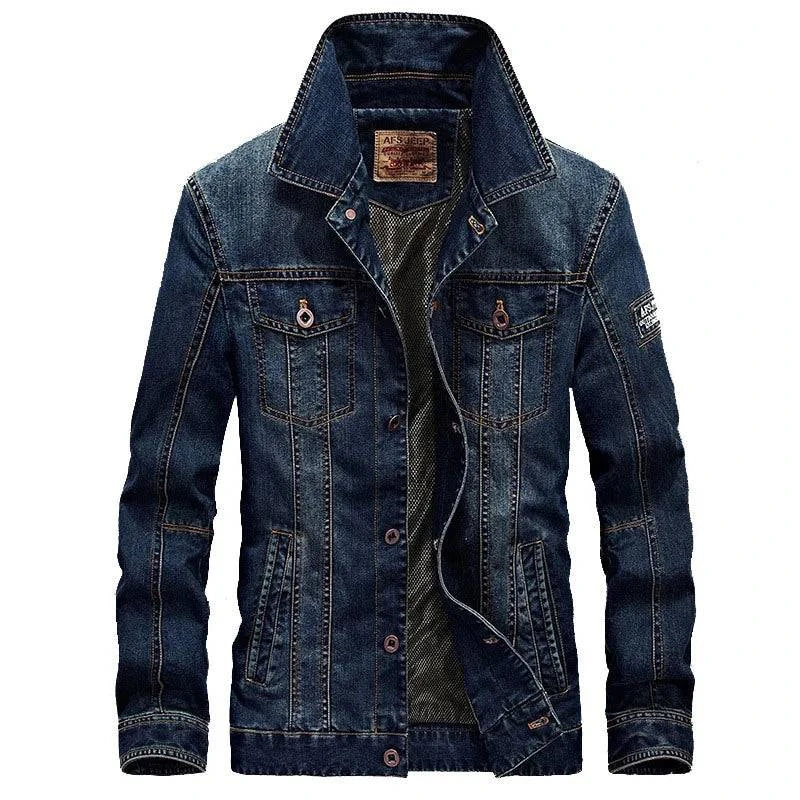 Shop All I Want 66008 dark blue / M SHOP ALL I WANT Denim Winter Jackets for Men