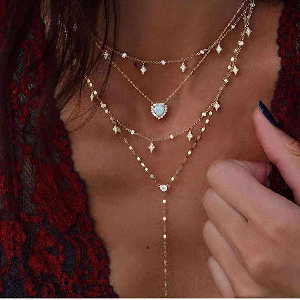 Shop All I Want NE-0458-NE-0002-22 SHOP ALL I WANT Vintage Crystal Star Moon Necklace 🌟🌙