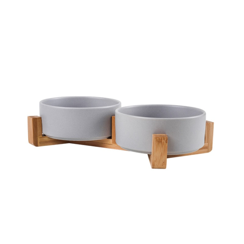 Shop All I Want 2GREY SHOP ALL I WANT Ceramic Pet Bowls and Stands