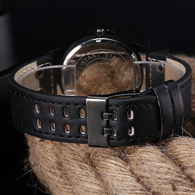 Casual Leather Strap Quartz Wristwatch | Fashion Men’s Simple Sport Clock ⌚