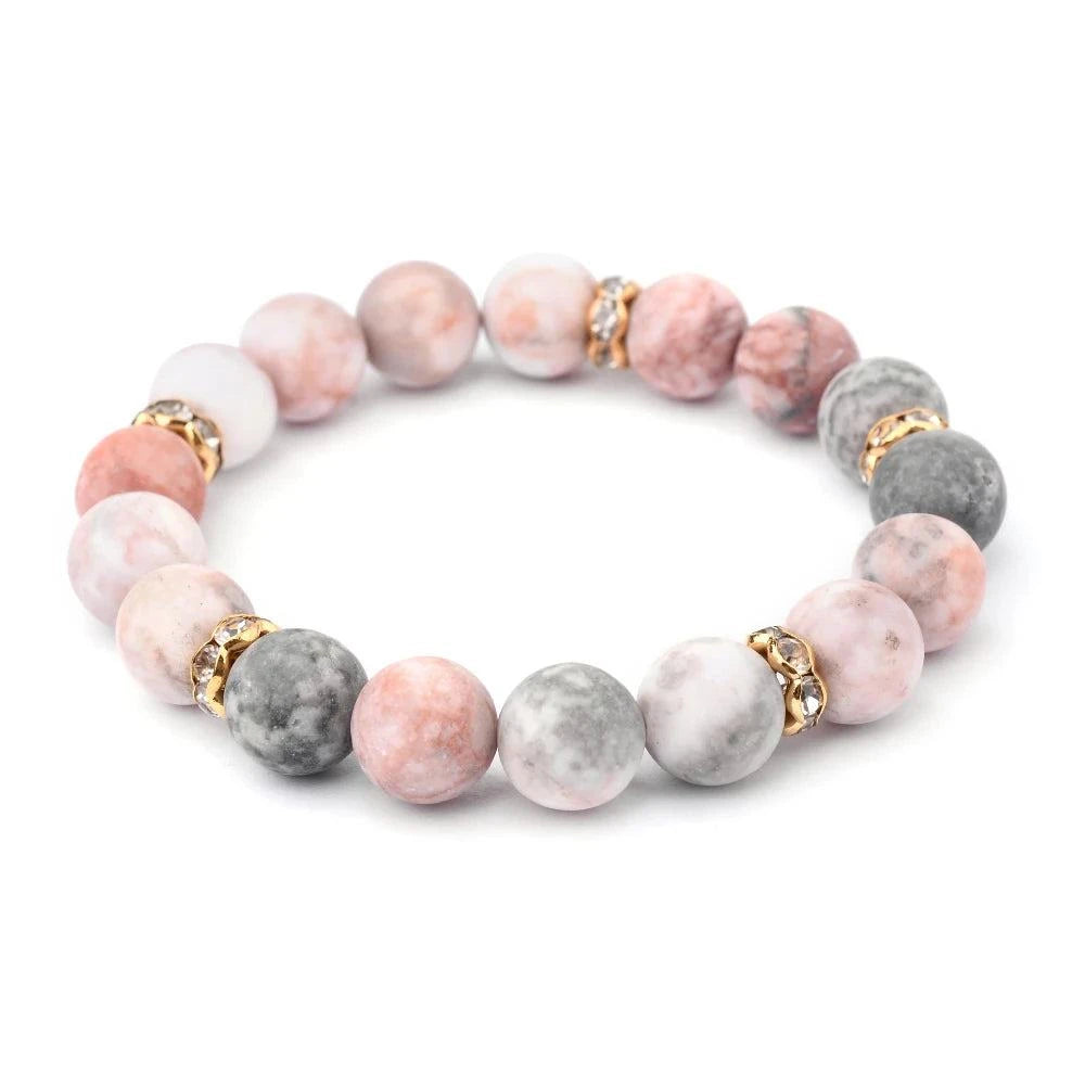 Shop All I Want 3-Pink Zebra Jasper / 18cm SHOP ALL I WANT Colored Stone Bracelets