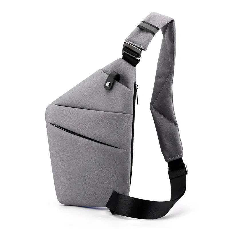 Shop All I Want Grey Right SHOP ALL I WANT Ultra-Thin Anti-Theft Chest Bag for Men 🎒🚶