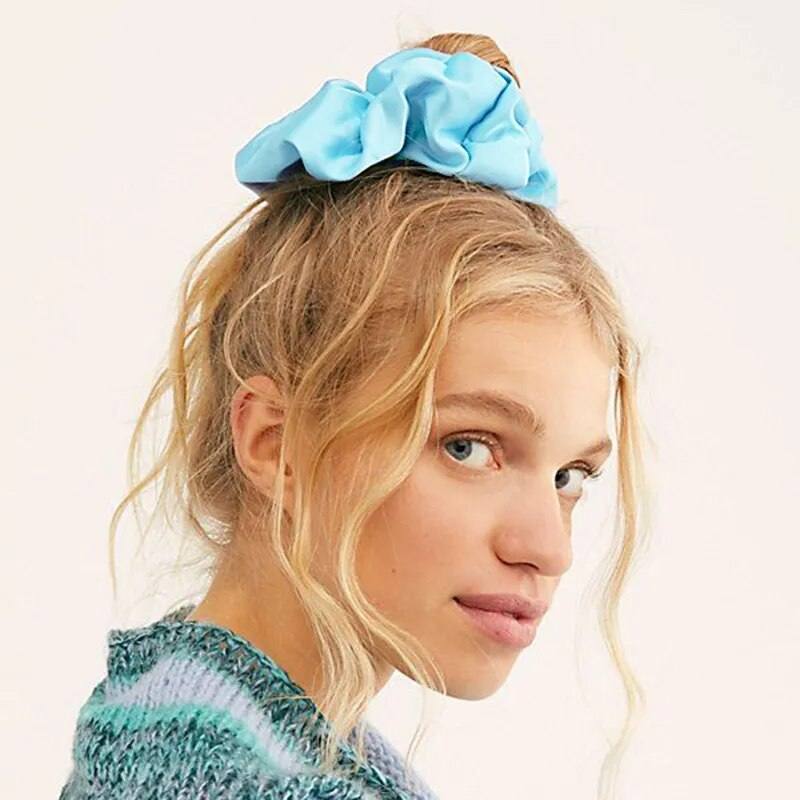 Shop All I Want Sky Blue / One Size SHOP ALL I WANT Oversized Satin Scrunchies 🎀💁