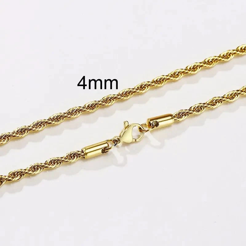 Shop All I Want 4mm NC-196G / 18 inch SHOP ALL I WANT Timeless Rope Chain Necklace