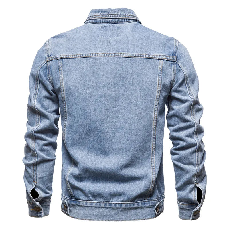 Men's Denim Jacket | Fashion Motorcycle Oversized Outerwear Coat 🧥