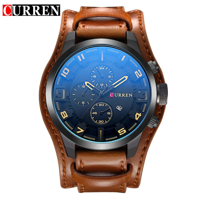 New Luxury Watch – Fashion Quartz Watch with Leather Strap & Date Function for Casual Sports ⌚🕒