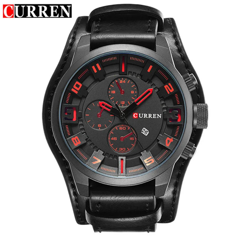 New Luxury Watch – Fashion Quartz Watch with Leather Strap & Date Function for Casual Sports ⌚🕒