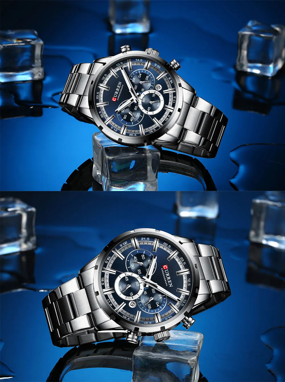 Business Watch | Blue Dial Stainless Steel Waterproof Luxury ⌚