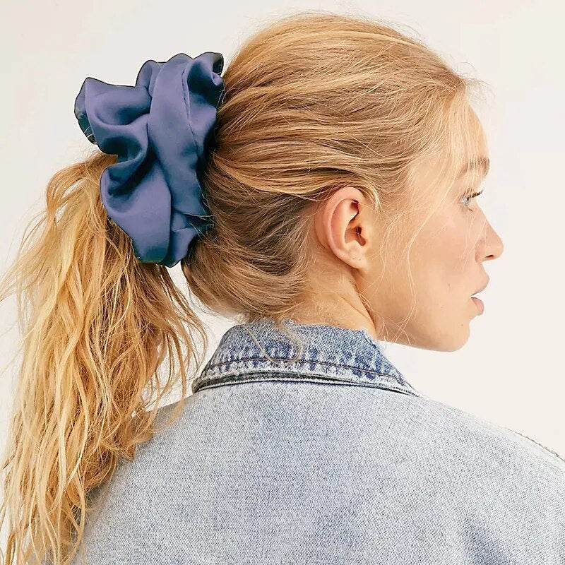 Shop All I Want grey blue / One Size SHOP ALL I WANT Oversized Satin Scrunchies 🎀💁