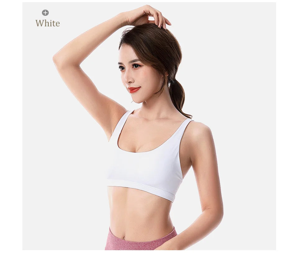 Push Up Sports Bra – Wirefree Padded Crisscross Crop Top for Gym & Yoga 💪✨