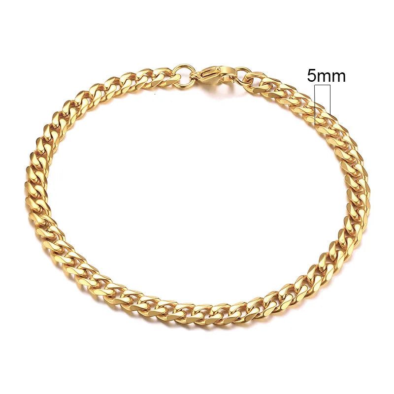 Shop All I Want 5mm Gold / 18cm SHOP ALL I WANT Men's Chunky Miami Curb Bracelet 🌟🔗