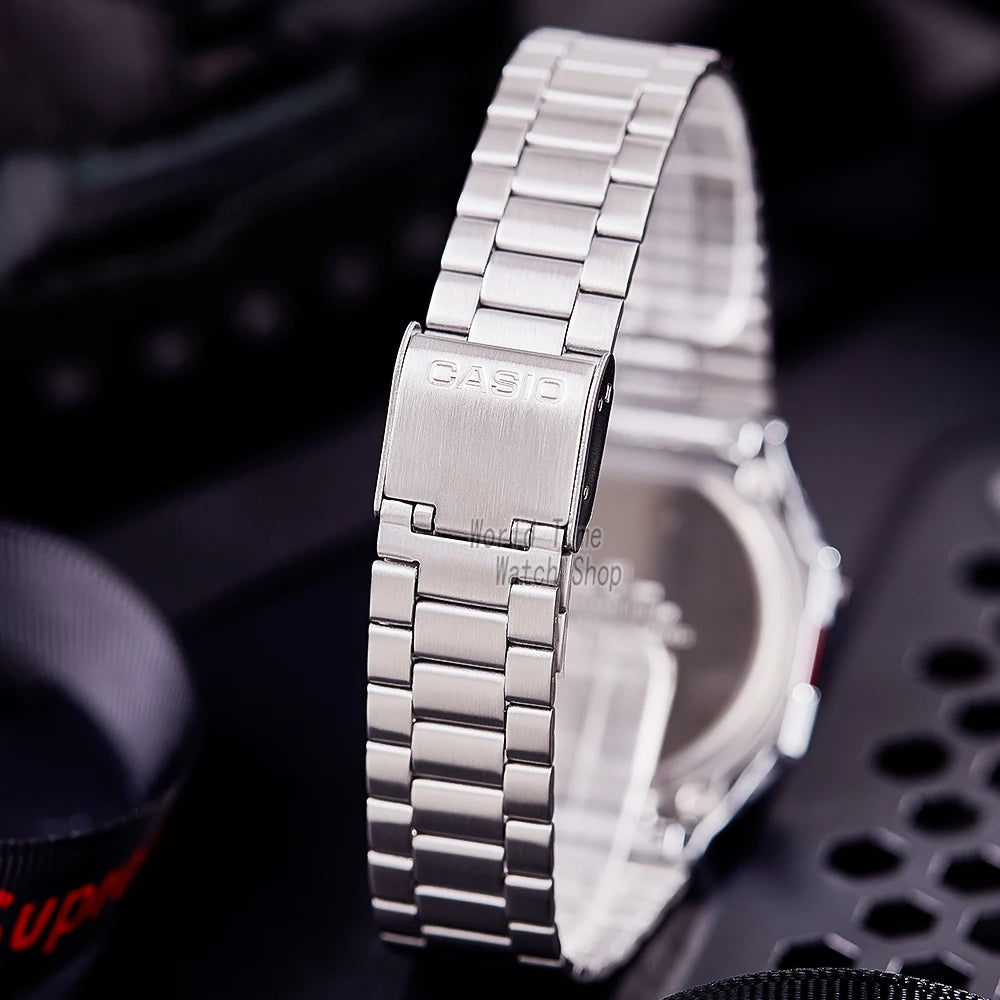 Silver LED Digital Watch | Luxury Waterproof Quartz for Men ⌚