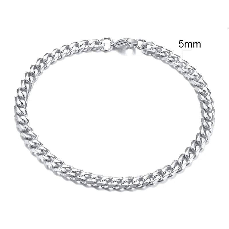 Shop All I Want 5mmSilver / 18cm SHOP ALL I WANT Men's Chunky Miami Curb Bracelet 🌟🔗