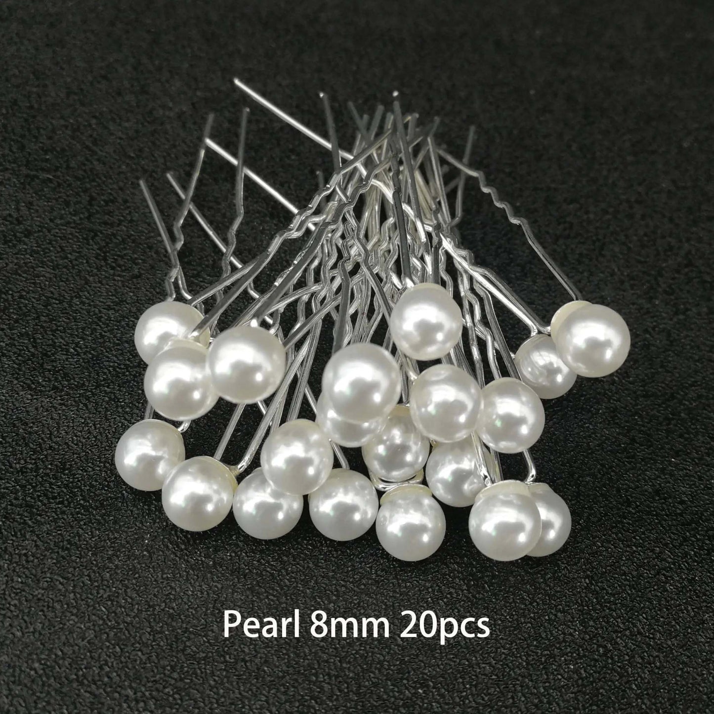 Shop All I Want Pearl 20pcs 8MM SHOP ALL I WANT Women U-shaped Hairpins