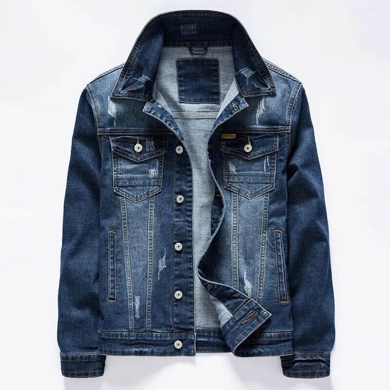 Shop All I Want Dark blue / Asia L (50-60KG) SHOP ALL I WANT Classic Denim Jacket for Men 🧥👖