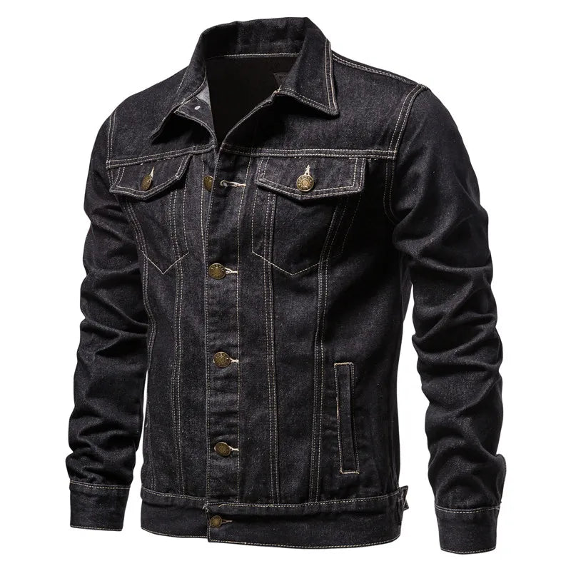 Men's Denim Jacket | Fashion Motorcycle Oversized Outerwear Coat 🧥