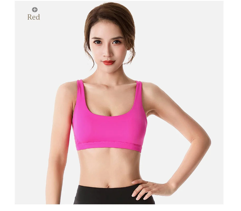 Push Up Sports Bra – Wirefree Padded Crisscross Crop Top for Gym & Yoga 💪✨